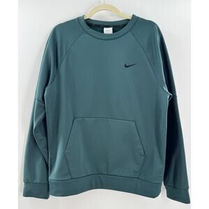 Nike Mens Therma Fit Teal Green Pullover Crewneck Sweatshirt Fleece Medium M